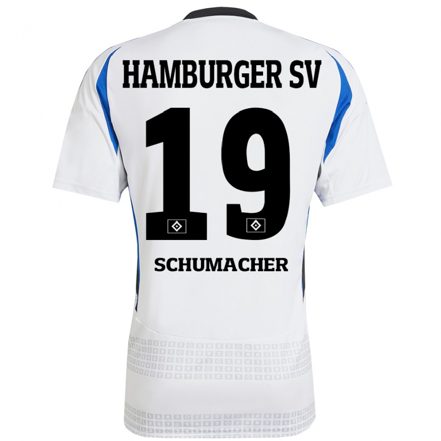 Vaikiškas Lukas Schumacher #19 Balta Mėlyna Namų Marškinėliai 2024/25 T-Shirt