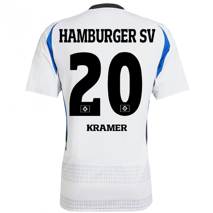 Vaikiškas Timon Kramer #20 Balta Mėlyna Namų Marškinėliai 2024/25 T-Shirt