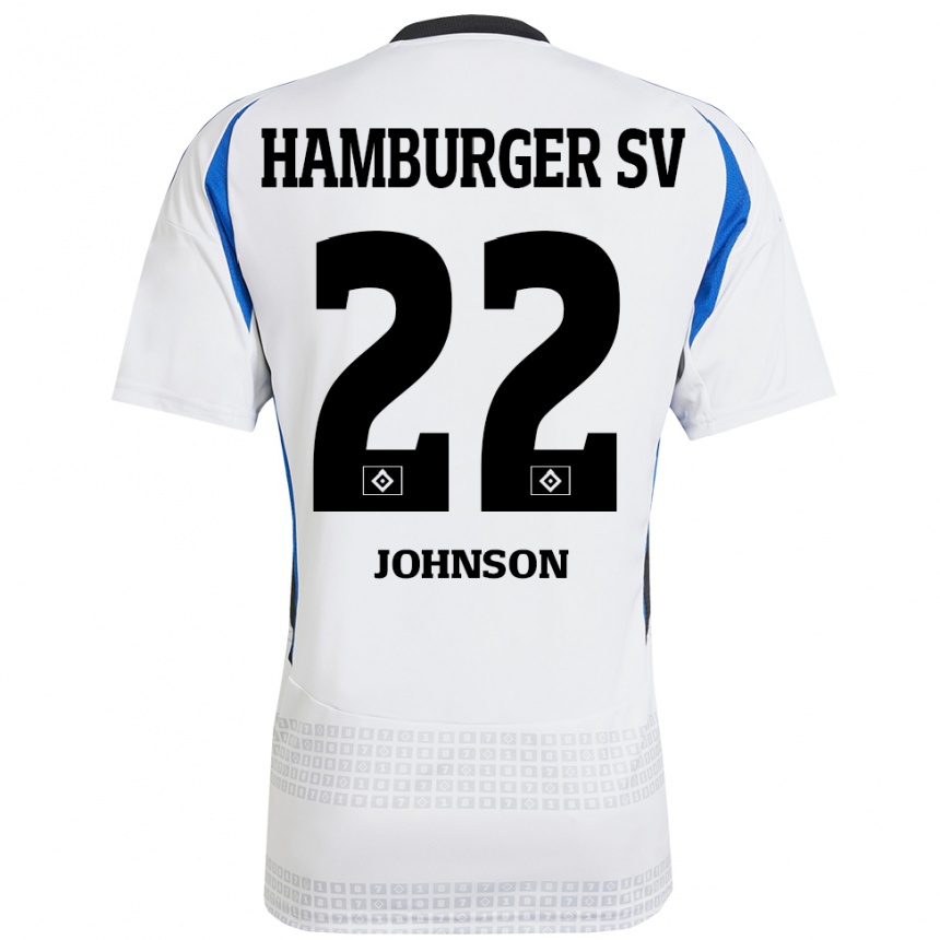 Vaikiškas Emmanuel Johnson #22 Balta Mėlyna Namų Marškinėliai 2024/25 T-Shirt