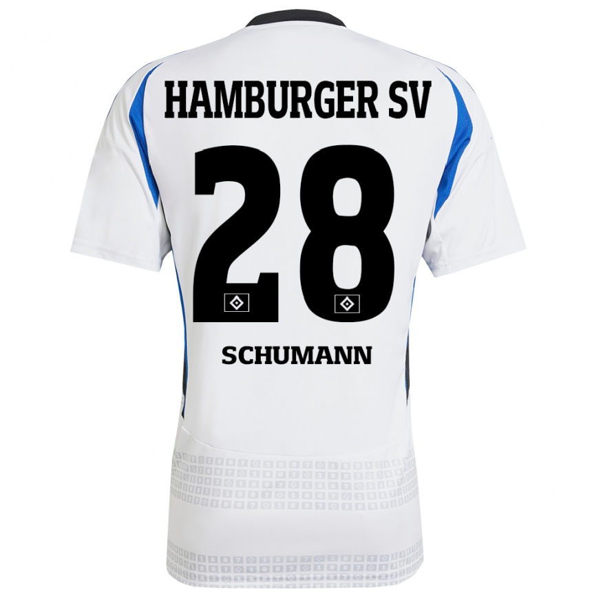 Vaikiškas Henri Maximilian Schümann #28 Balta Mėlyna Namų Marškinėliai 2024/25 T-Shirt