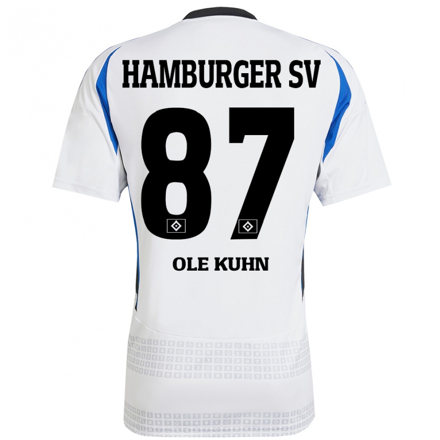 Vaikiškas Niklas Ole Kühn #87 Balta Mėlyna Namų Marškinėliai 2024/25 T-Shirt