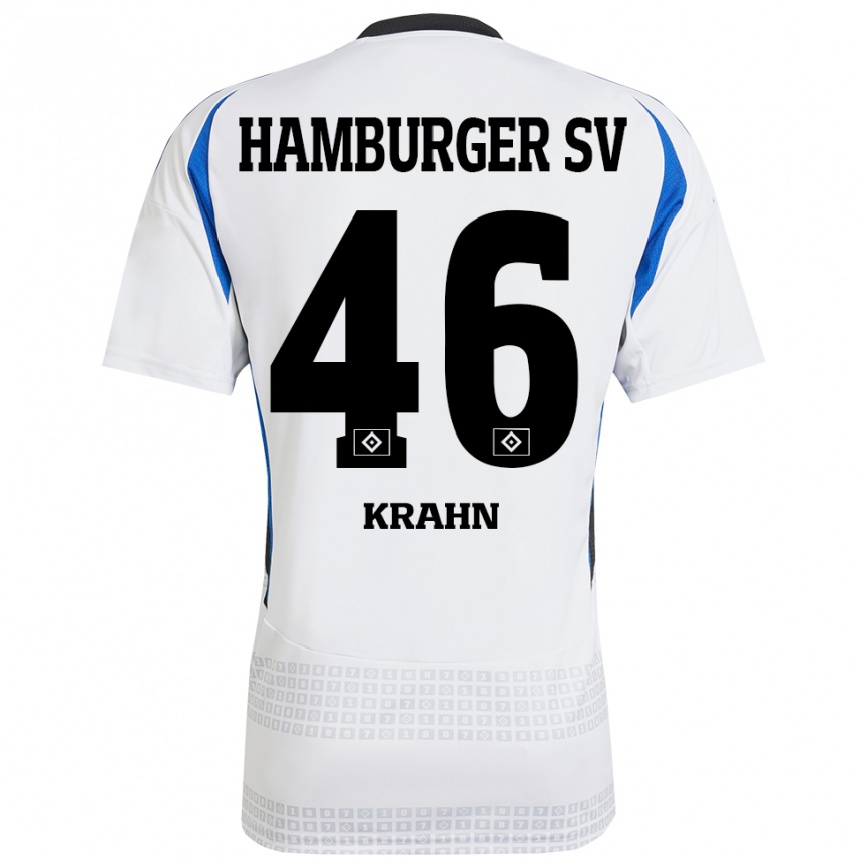 Vaikiškas Elijah Krahn #46 Balta Mėlyna Namų Marškinėliai 2024/25 T-Shirt