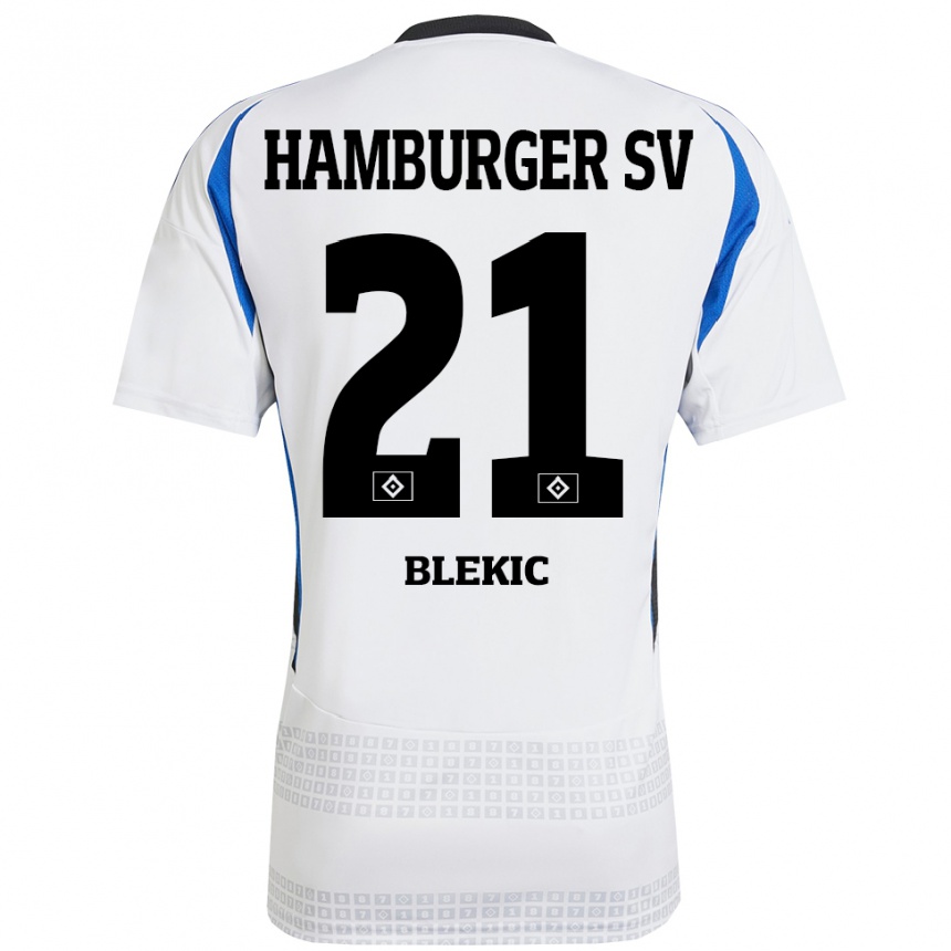 Vaikiškas Romeo Blekic #21 Balta Mėlyna Namų Marškinėliai 2024/25 T-Shirt