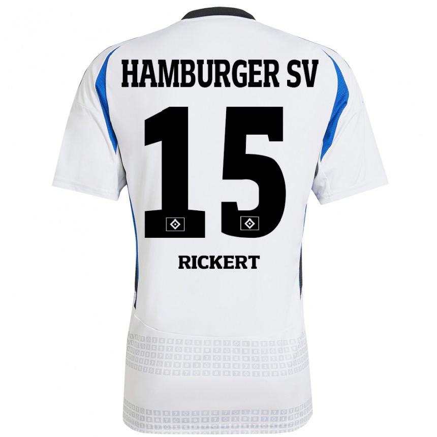 Vaikiškas Manja Rickert #15 Balta Mėlyna Namų Marškinėliai 2024/25 T-Shirt