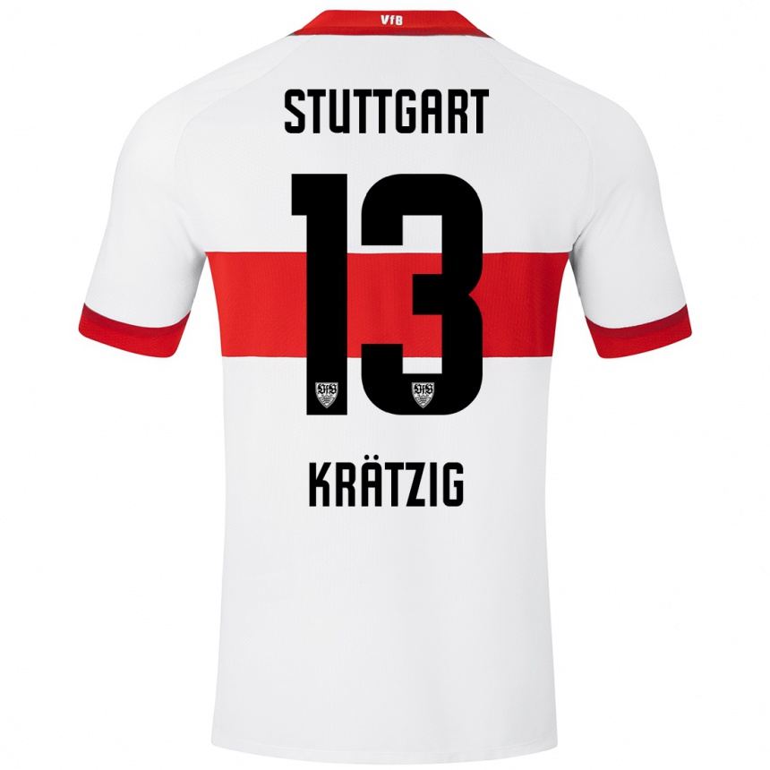 Vaikiškas Frans Krätzig #13 Balta Raudona Namų Marškinėliai 2024/25 T-Shirt