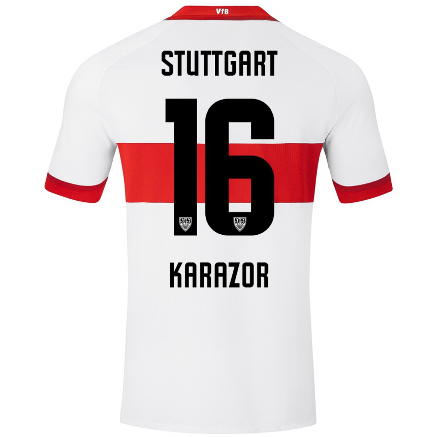 Vaikiškas Atakan Karazor #16 Balta Raudona Namų Marškinėliai 2024/25 T-Shirt