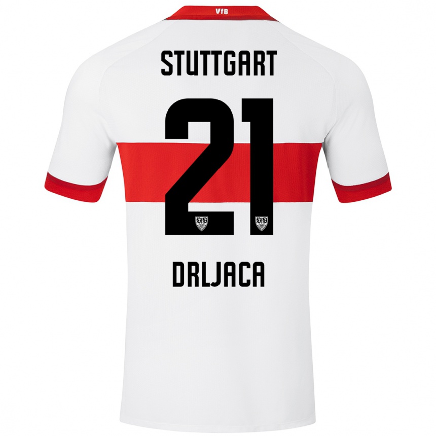 Vaikiškas Stefan Drljaca #21 Balta Raudona Namų Marškinėliai 2024/25 T-Shirt