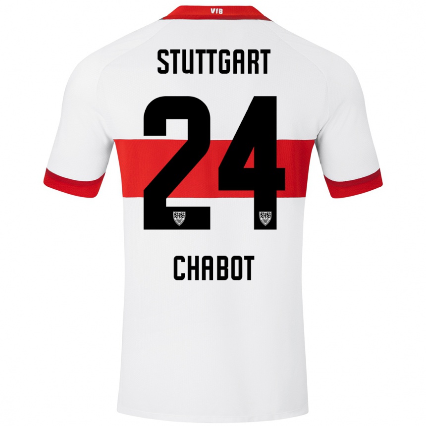 Vaikiškas Jeff Chabot #24 Balta Raudona Namų Marškinėliai 2024/25 T-Shirt