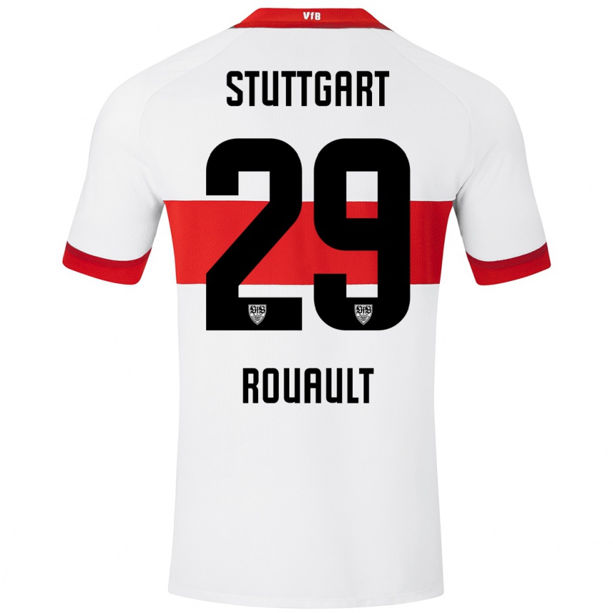 Vaikiškas Anthony Rouault #29 Balta Raudona Namų Marškinėliai 2024/25 T-Shirt