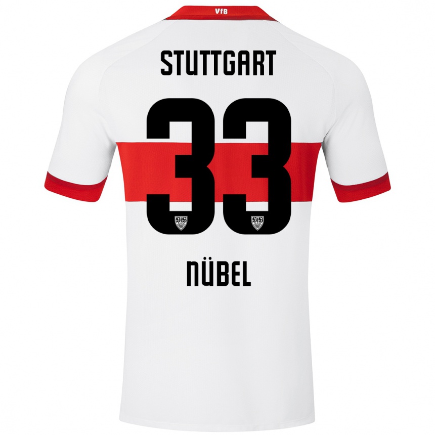 Vaikiškas Alexander Nübel #33 Balta Raudona Namų Marškinėliai 2024/25 T-Shirt