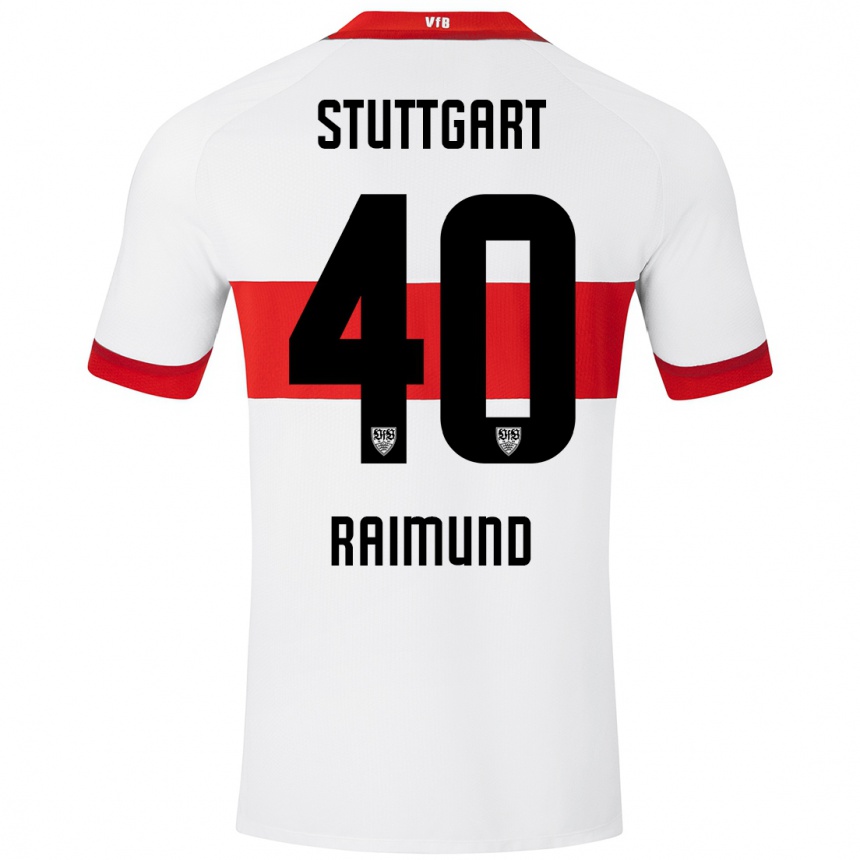 Vaikiškas Luca Raimund #40 Balta Raudona Namų Marškinėliai 2024/25 T-Shirt