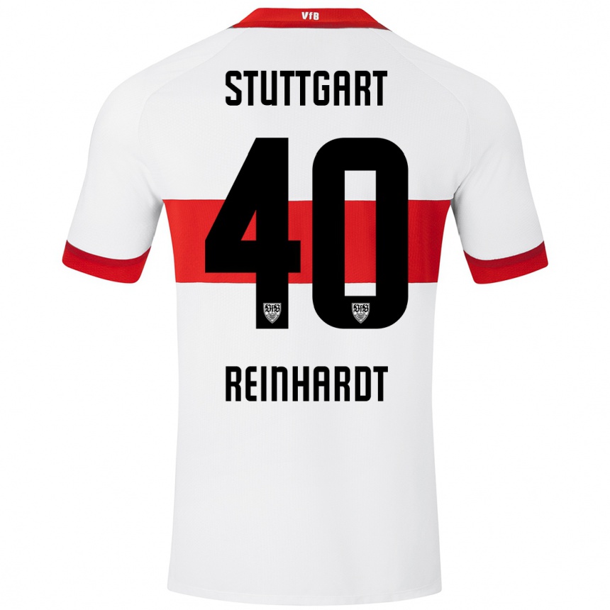 Vaikiškas Peter Reinhardt #40 Balta Raudona Namų Marškinėliai 2024/25 T-Shirt