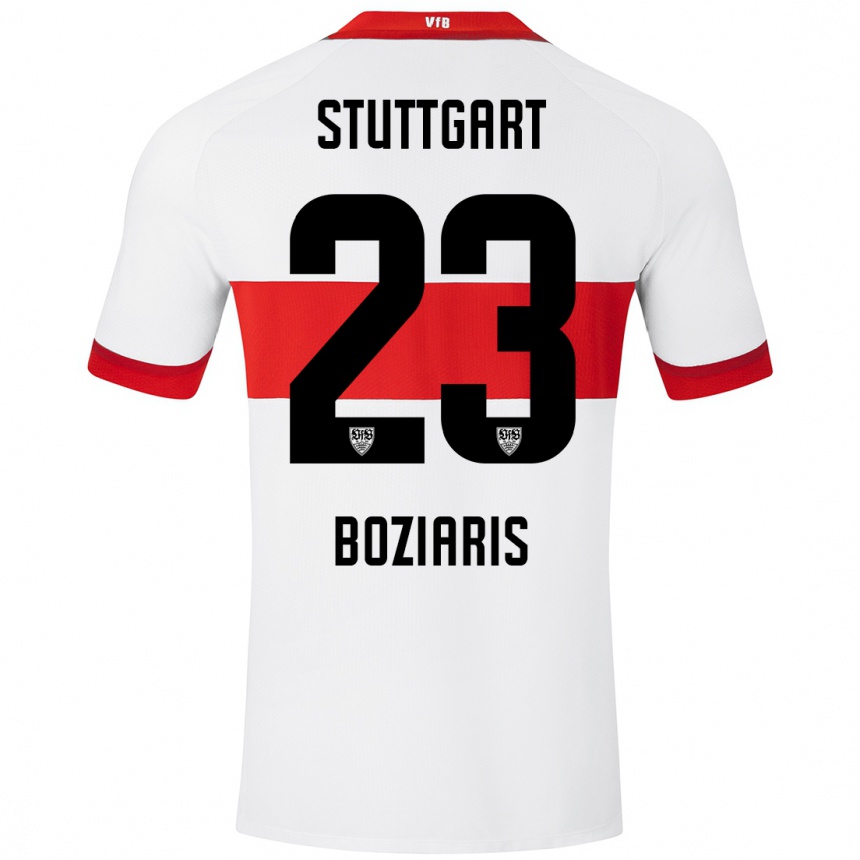 Vaikiškas Giannis Boziaris #23 Balta Raudona Namų Marškinėliai 2024/25 T-Shirt