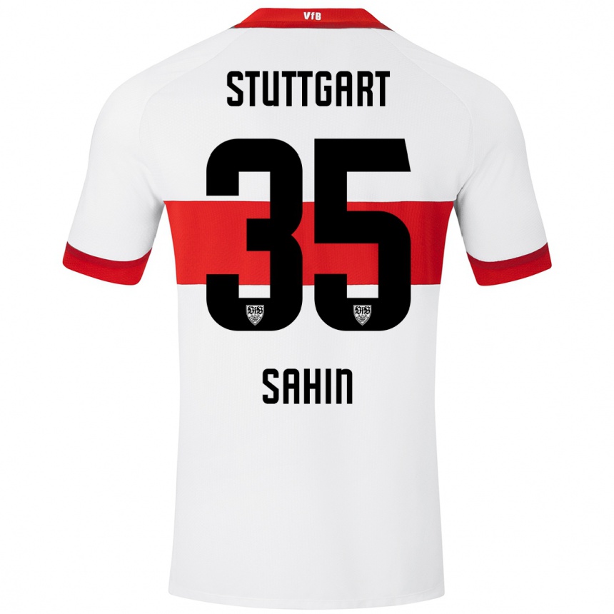 Vaikiškas Mehmet Sahin #35 Balta Raudona Namų Marškinėliai 2024/25 T-Shirt