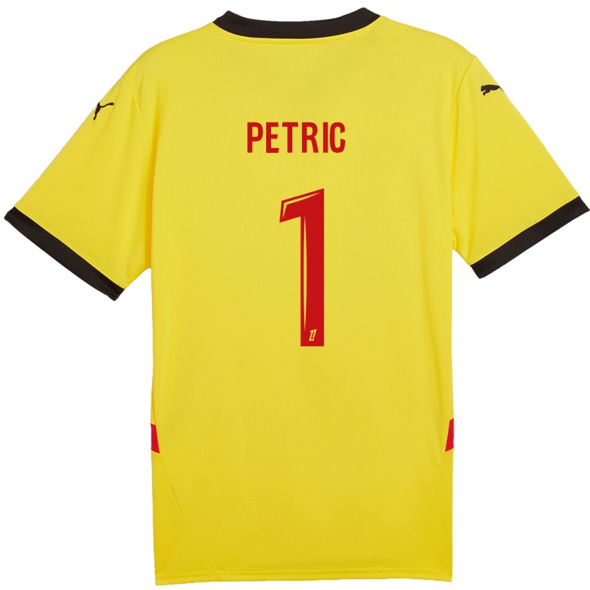 Vaikiškas Denis Petric #1 Geltona Raudona Namų Marškinėliai 2024/25 T-Shirt