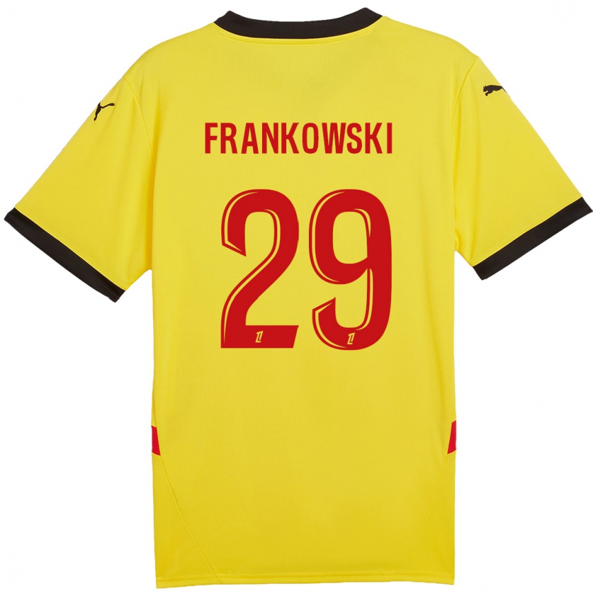 Vaikiškas Przemyslaw Frankowski #29 Geltona Raudona Namų Marškinėliai 2024/25 T-Shirt