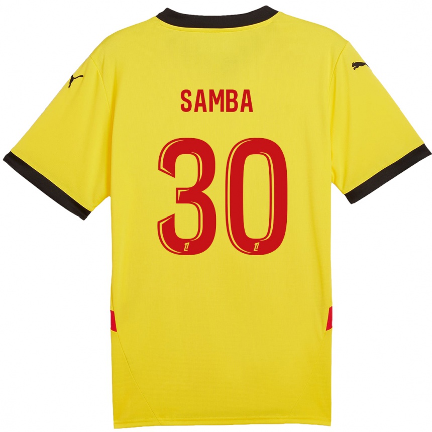 Vaikiškas Brice Samba #30 Geltona Raudona Namų Marškinėliai 2024/25 T-Shirt