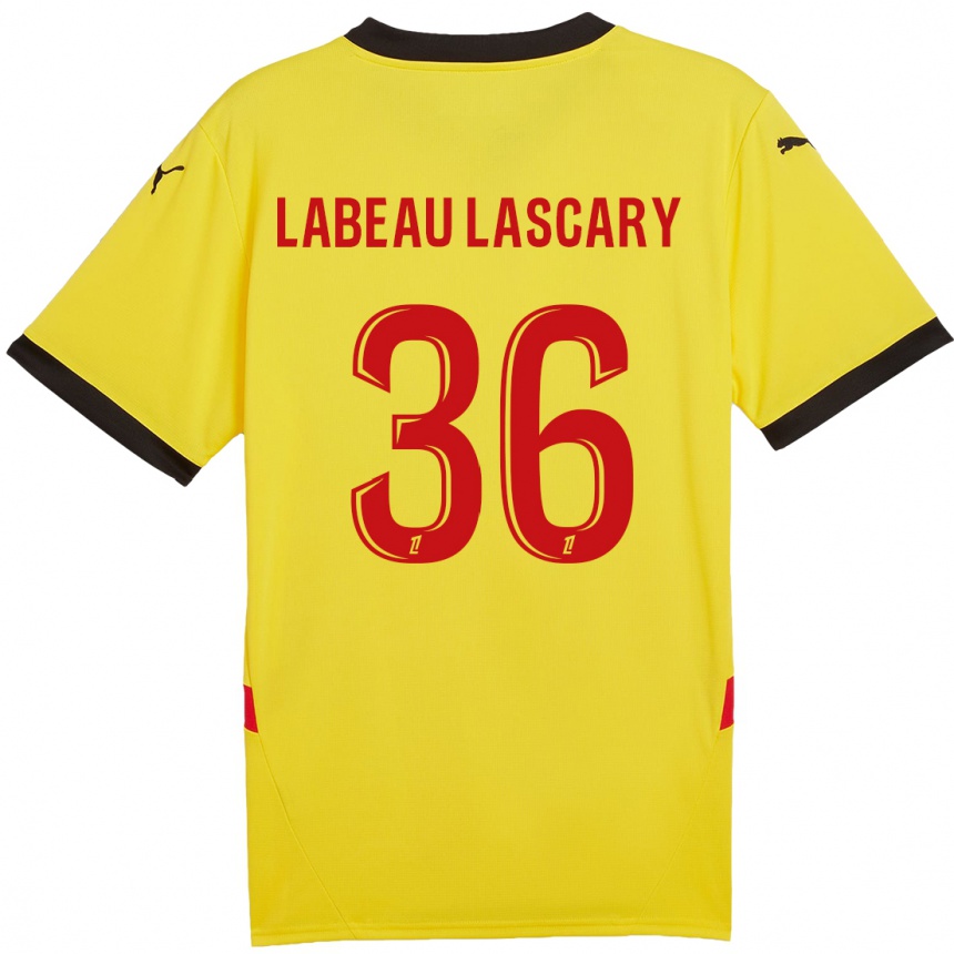 Vaikiškas Rémy Labeau Lascary #36 Geltona Raudona Namų Marškinėliai 2024/25 T-Shirt