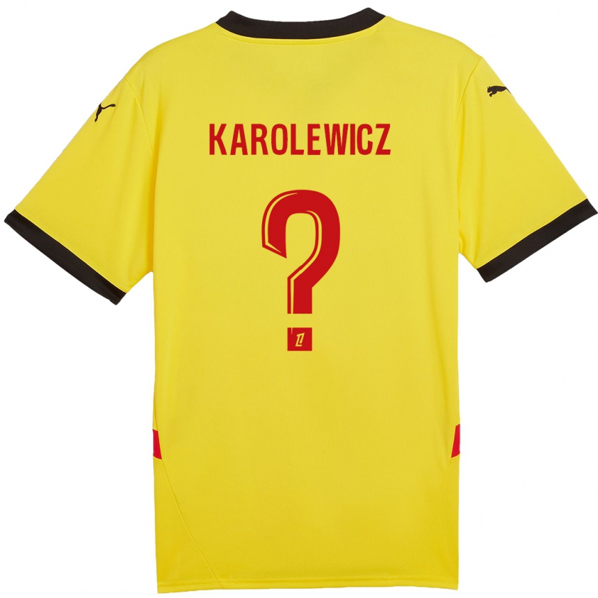 Vaikiškas Roman Karolewicz #0 Geltona Raudona Namų Marškinėliai 2024/25 T-Shirt