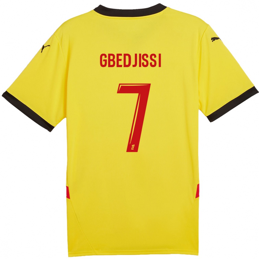 Vaikiškas Aude Gbedjissi #7 Geltona Raudona Namų Marškinėliai 2024/25 T-Shirt