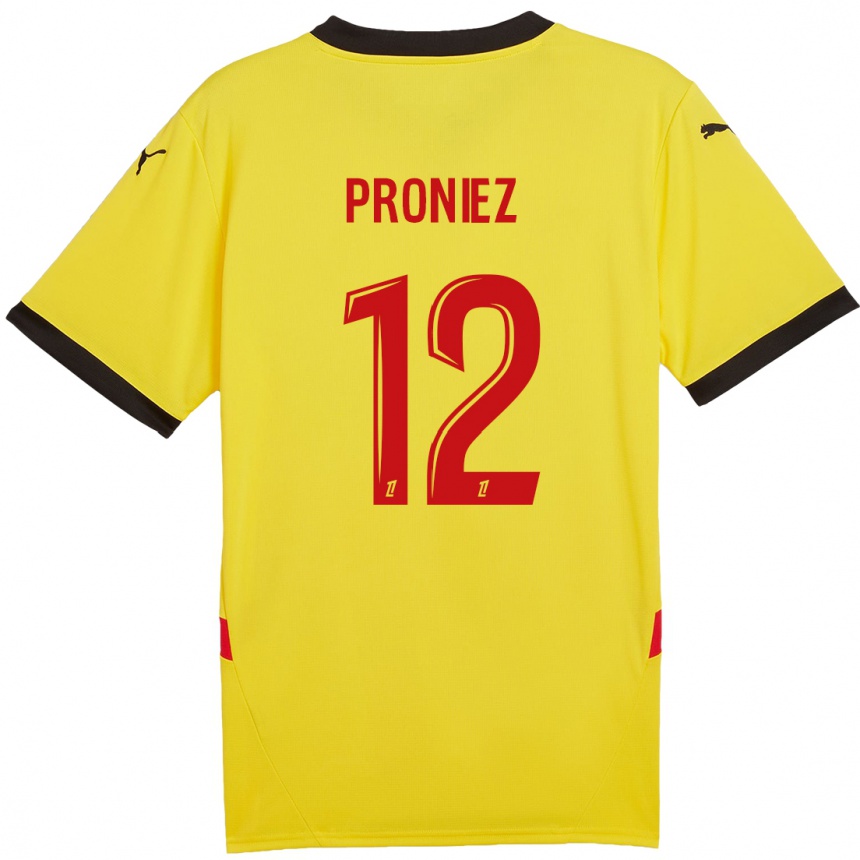 Vaikiškas Fany Proniez #12 Geltona Raudona Namų Marškinėliai 2024/25 T-Shirt