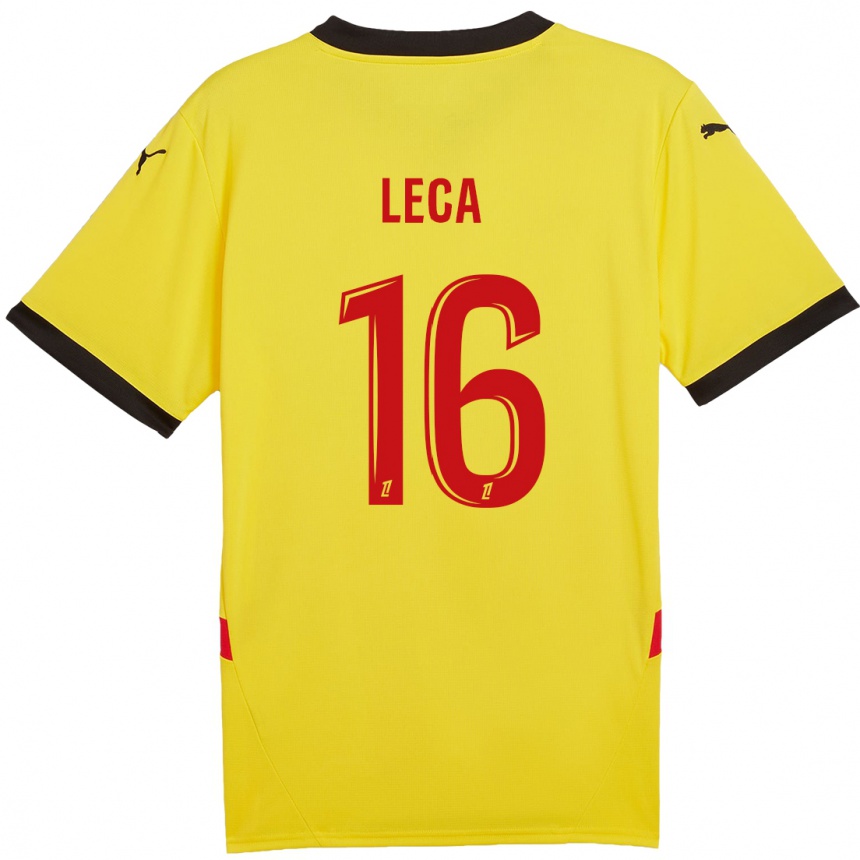 Vaikiškas Jean-Louis Leca #16 Geltona Raudona Namų Marškinėliai 2024/25 T-Shirt