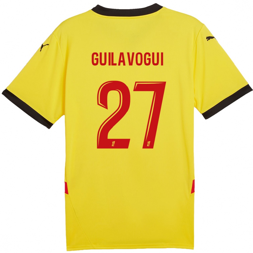 Vaikiškas Morgan Guilavogui #27 Geltona Raudona Namų Marškinėliai 2024/25 T-Shirt