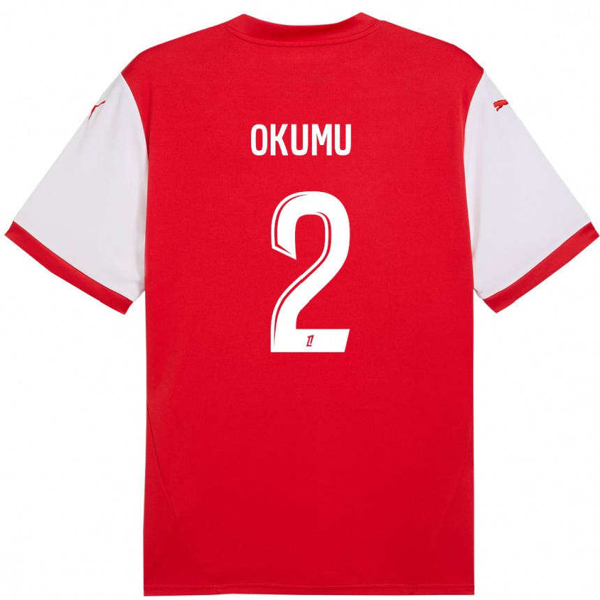 Vaikiškas Joseph Okumu #2 Raudona Balta Namų Marškinėliai 2024/25 T-Shirt