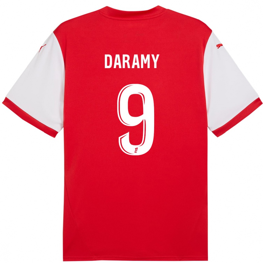 Vaikiškas Mohamed Daramy #9 Raudona Balta Namų Marškinėliai 2024/25 T-Shirt