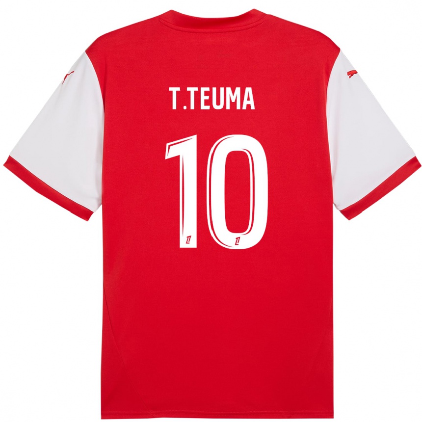 Vaikiškas Teddy Teuma #10 Raudona Balta Namų Marškinėliai 2024/25 T-Shirt