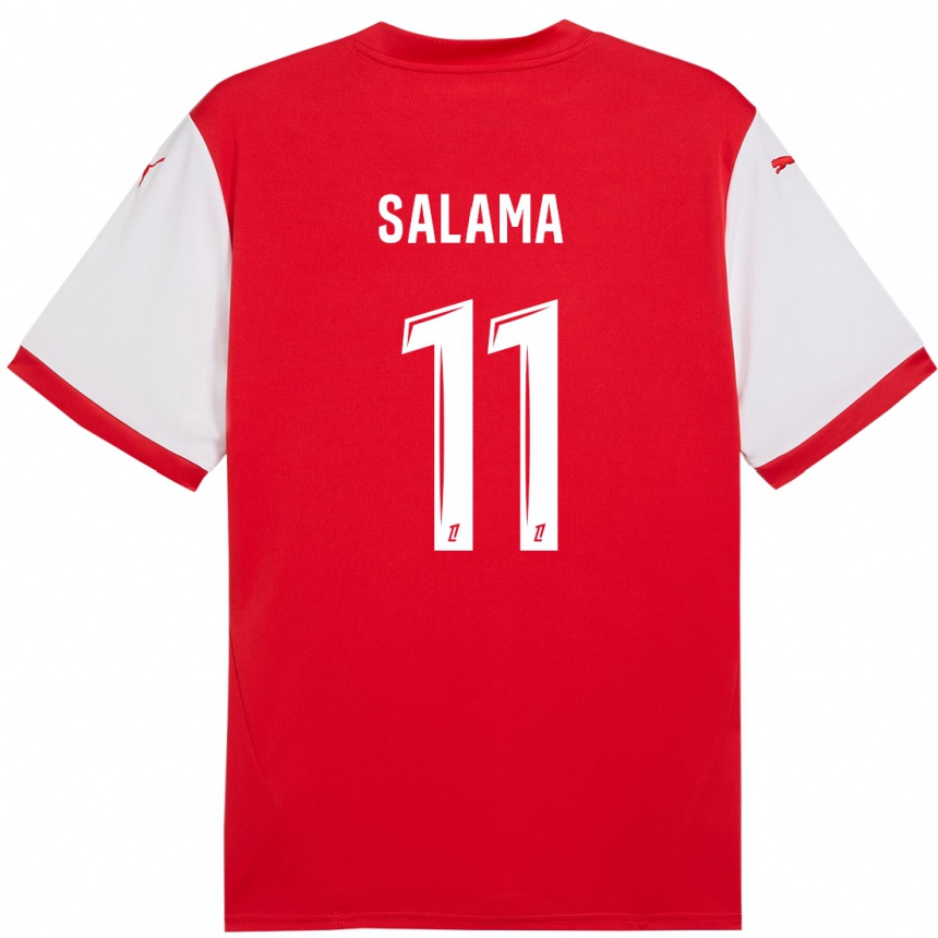 Vaikiškas Amine Salama #11 Raudona Balta Namų Marškinėliai 2024/25 T-Shirt