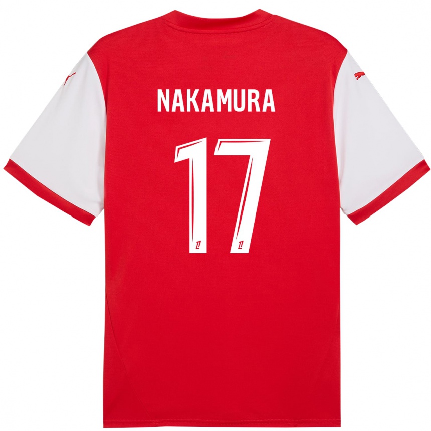 Vaikiškas Keito Nakamura #17 Raudona Balta Namų Marškinėliai 2024/25 T-Shirt