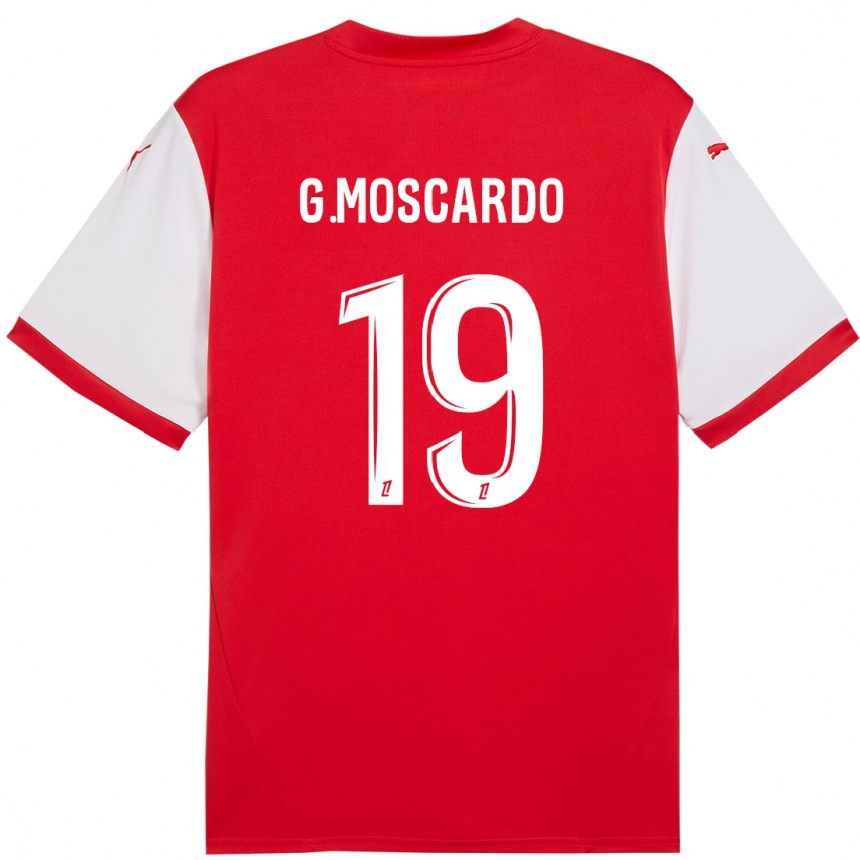 Vaikiškas Gabriel Moscardo #19 Raudona Balta Namų Marškinėliai 2024/25 T-Shirt