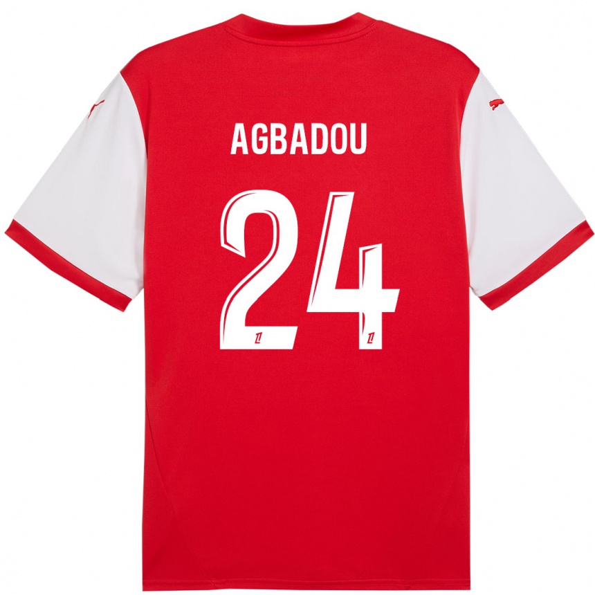 Vaikiškas Emmanuel Agbadou #24 Raudona Balta Namų Marškinėliai 2024/25 T-Shirt