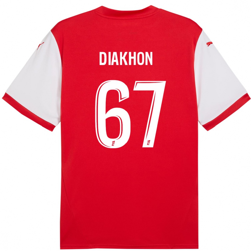 Vaikiškas Mamadou Diakhon #67 Raudona Balta Namų Marškinėliai 2024/25 T-Shirt