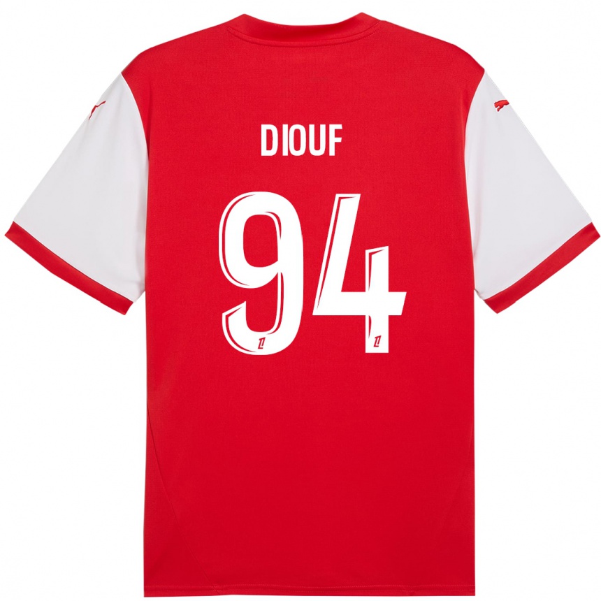 Vaikiškas Yehvann Diouf #94 Raudona Balta Namų Marškinėliai 2024/25 T-Shirt