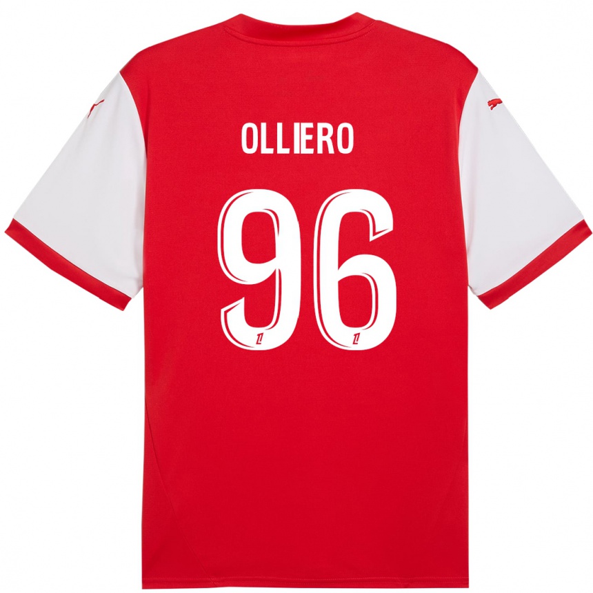 Vaikiškas Alexandre Olliero #96 Raudona Balta Namų Marškinėliai 2024/25 T-Shirt