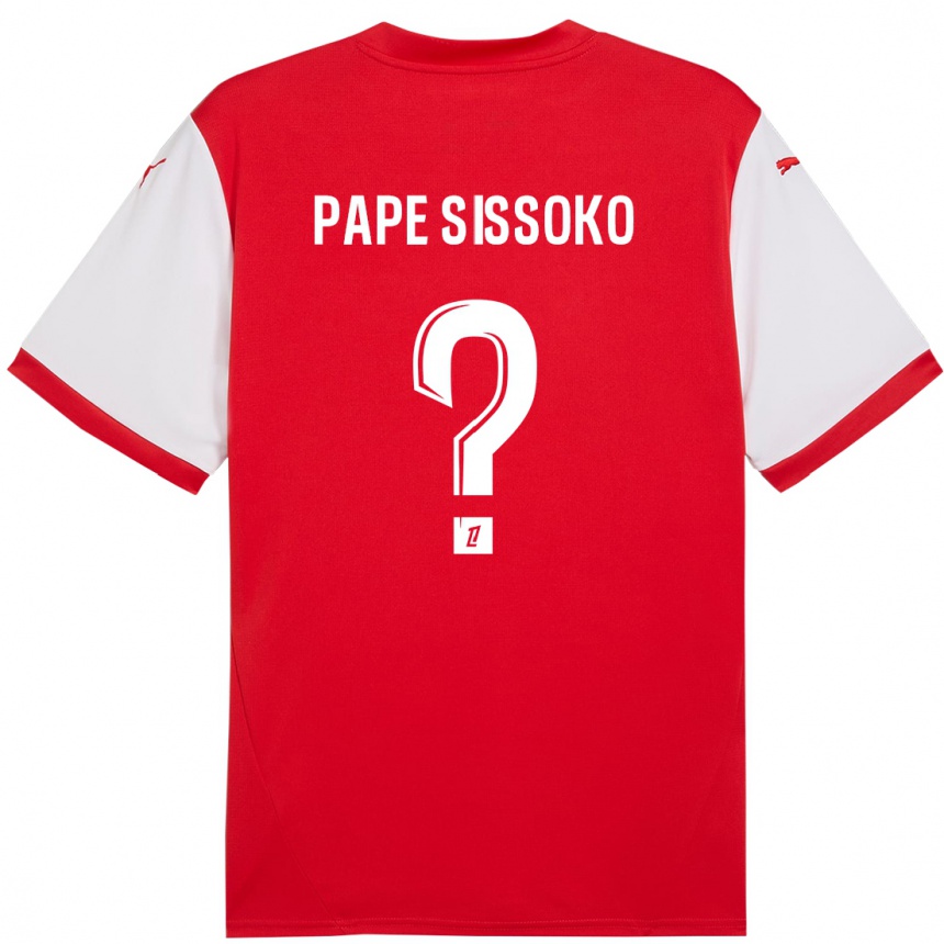 Vaikiškas Niama Pape Sissoko #0 Raudona Balta Namų Marškinėliai 2024/25 T-Shirt