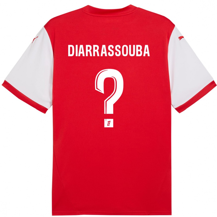 Vaikiškas Tidiane Diarrassouba #0 Raudona Balta Namų Marškinėliai 2024/25 T-Shirt