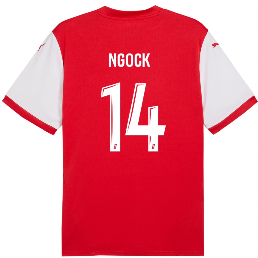 Vaikiškas Monique Ngock #14 Raudona Balta Namų Marškinėliai 2024/25 T-Shirt