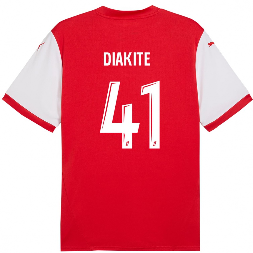 Vaikiškas Ibrahim Diakité #41 Raudona Balta Namų Marškinėliai 2024/25 T-Shirt