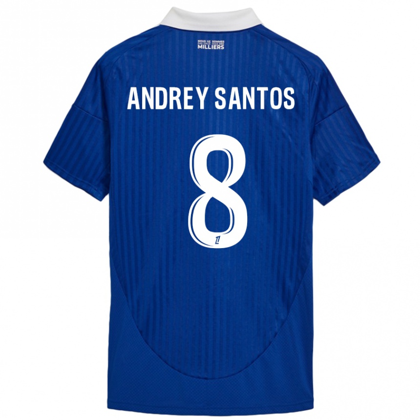 Vaikiškas Andrey Santos #8 Mėlyna Balta Namų Marškinėliai 2024/25 T-Shirt