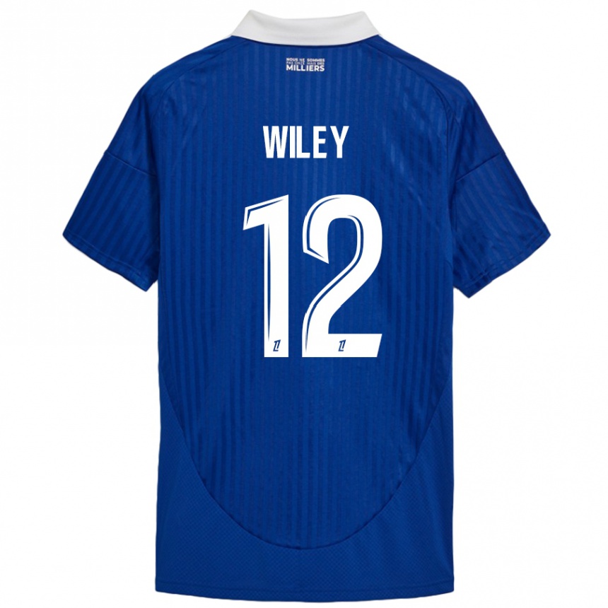 Vaikiškas Caleb Wiley #12 Mėlyna Balta Namų Marškinėliai 2024/25 T-Shirt