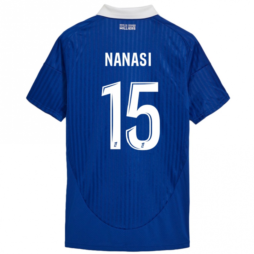 Vaikiškas Sebastian Nanasi #15 Mėlyna Balta Namų Marškinėliai 2024/25 T-Shirt