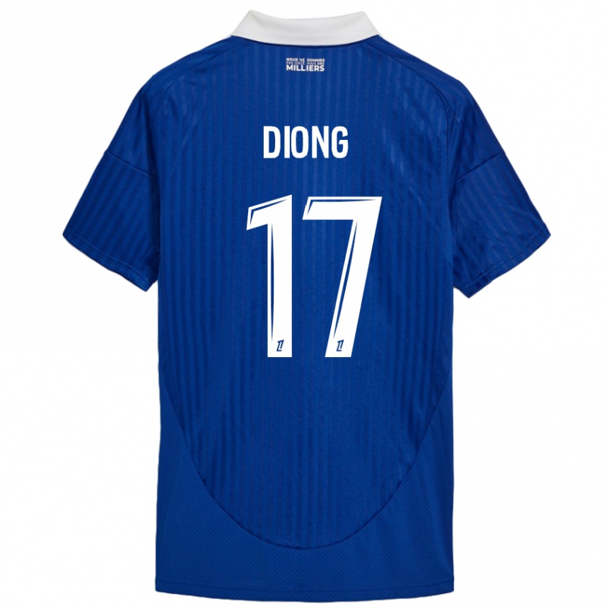 Vaikiškas Pape Diong #17 Mėlyna Balta Namų Marškinėliai 2024/25 T-Shirt