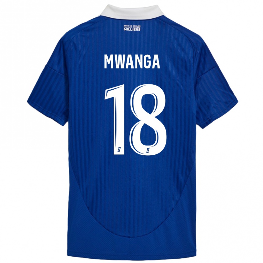 Vaikiškas Junior Mwanga #18 Mėlyna Balta Namų Marškinėliai 2024/25 T-Shirt