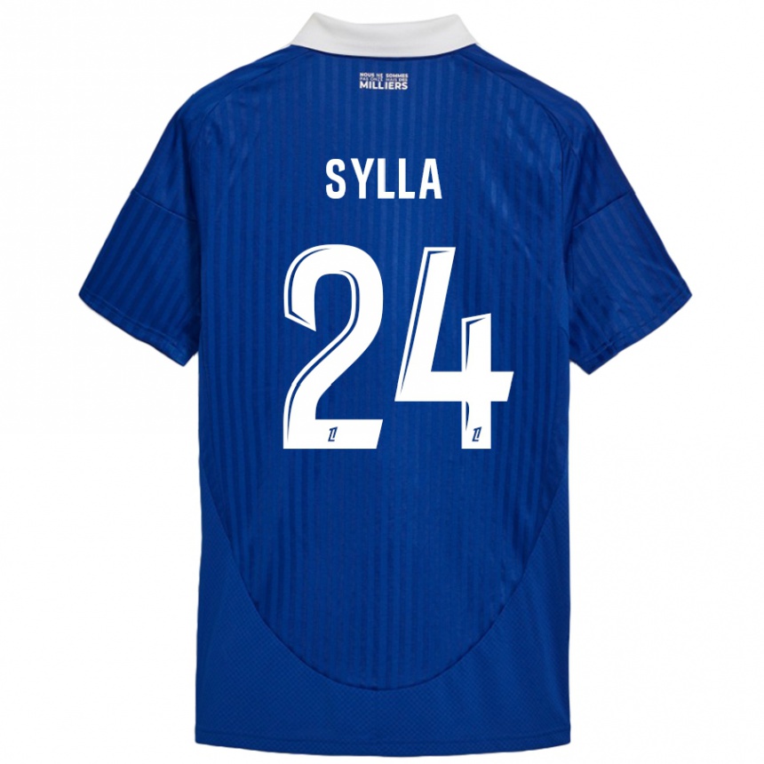 Vaikiškas Abakar Sylla #24 Mėlyna Balta Namų Marškinėliai 2024/25 T-Shirt