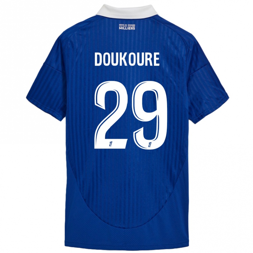 Vaikiškas Ismaël Doukouré #29 Mėlyna Balta Namų Marškinėliai 2024/25 T-Shirt