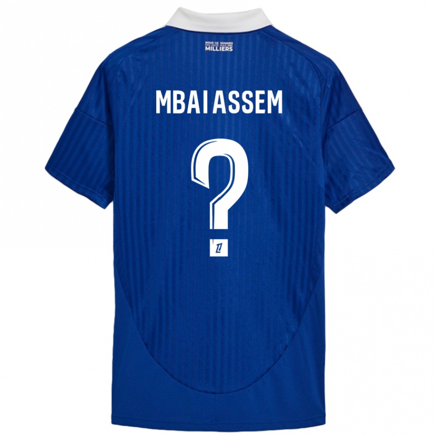 Vaikiškas Chris Mbaï-Assem #0 Mėlyna Balta Namų Marškinėliai 2024/25 T-Shirt