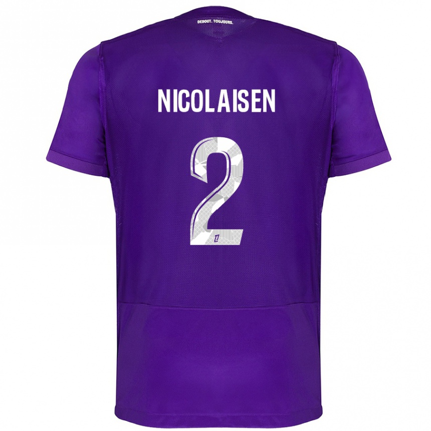 Vaikiškas Rasmus Nicolaisen #2 Violetinė Balta Namų Marškinėliai 2024/25 T-Shirt